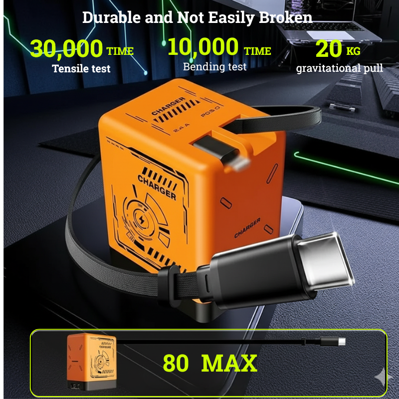 ⚡ Lokalux™ OnePlug 120W GaN Retractable Charger