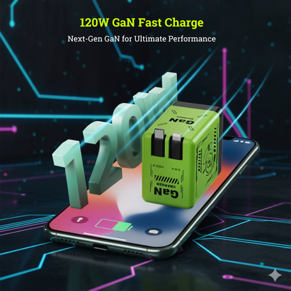 ⚡ Lokalux™ OnePlug 120W GaN Retractable Charger