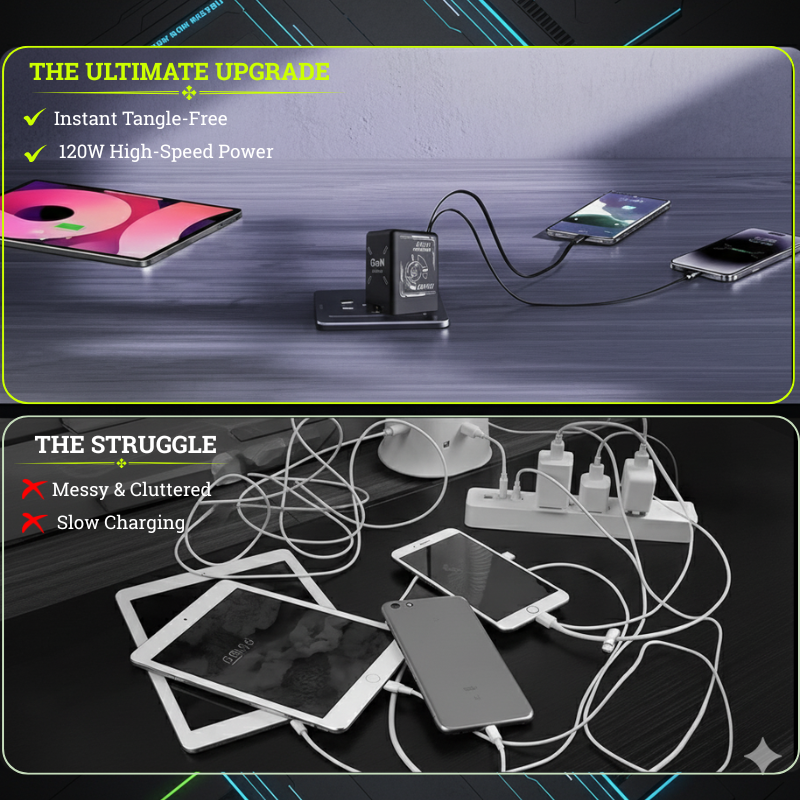 ⚡ Lokalux™ OnePlug 120W GaN Retractable Charger