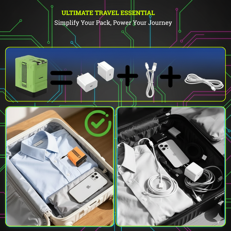 ⚡ Lokalux™ OnePlug 120W GaN Retractable Charger