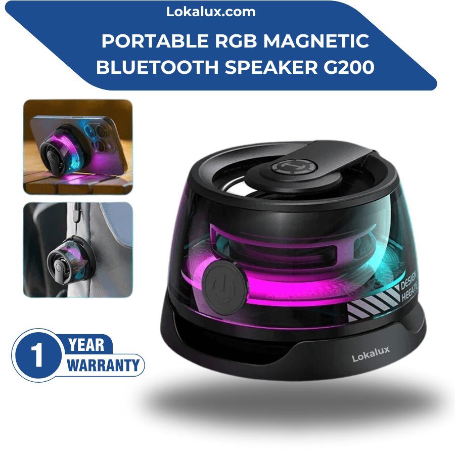 Lokalux MagnetoGlow- Portable RGB Magnetic Bluetooth Speaker G200