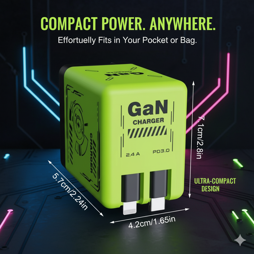 ⚡ Lokalux™ OnePlug 120W GaN Retractable Charger