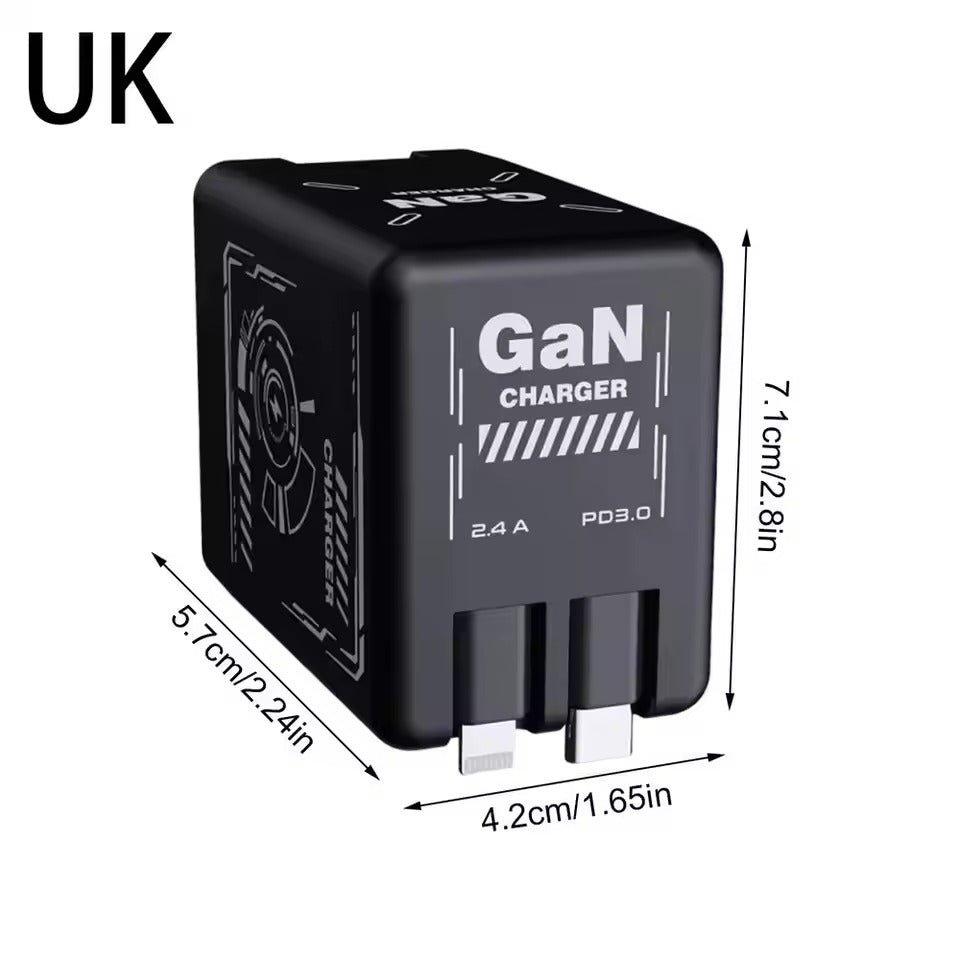 ⚡ Lokalux™ OnePlug 120W GaN Retractable Charger